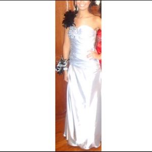 Beautiful silver beaded ball gown size 5.